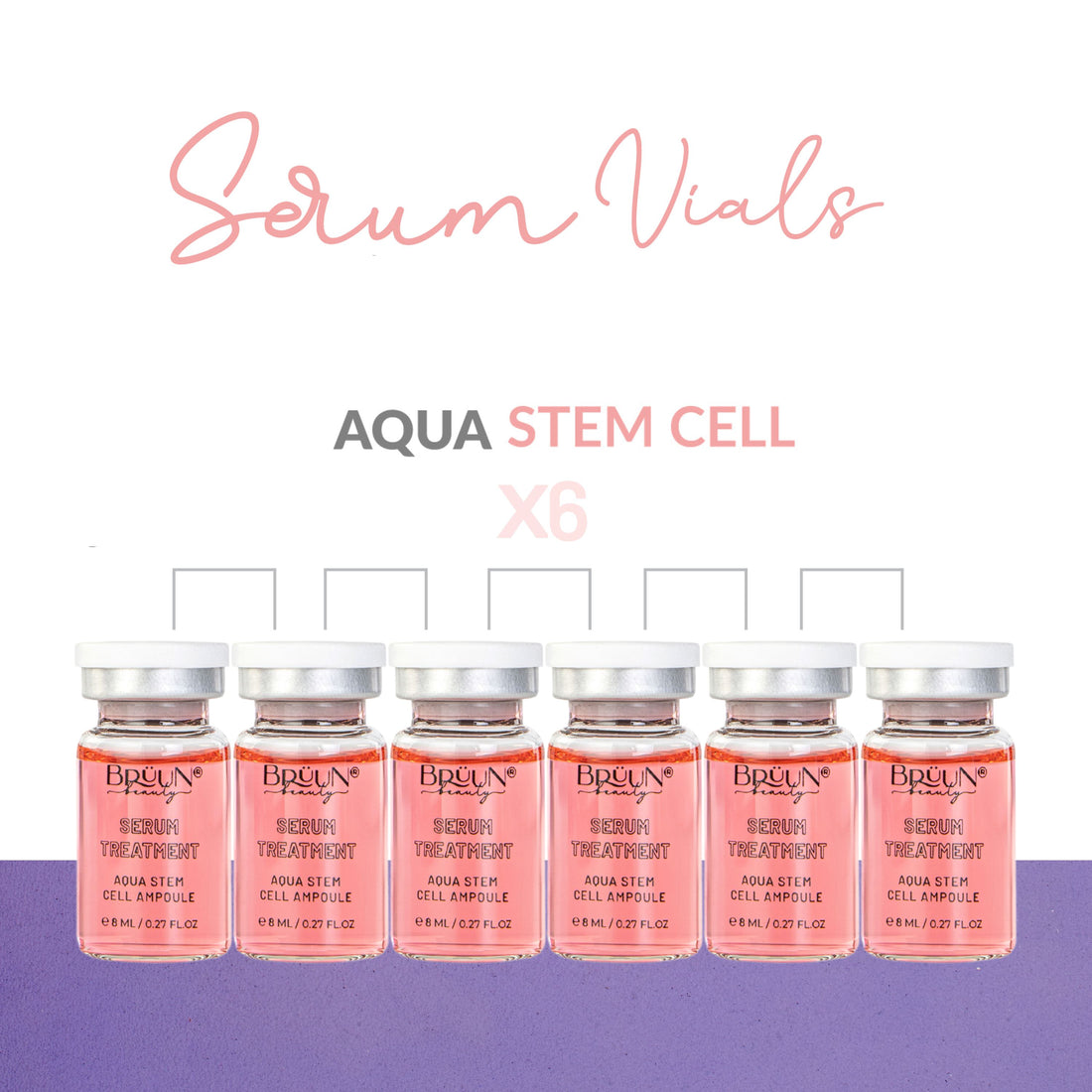 BB Serum Ampule – A (Pack of 6) Aqua Stem cell Ampoule for Moisturizing Dry skin Bruun Beauty