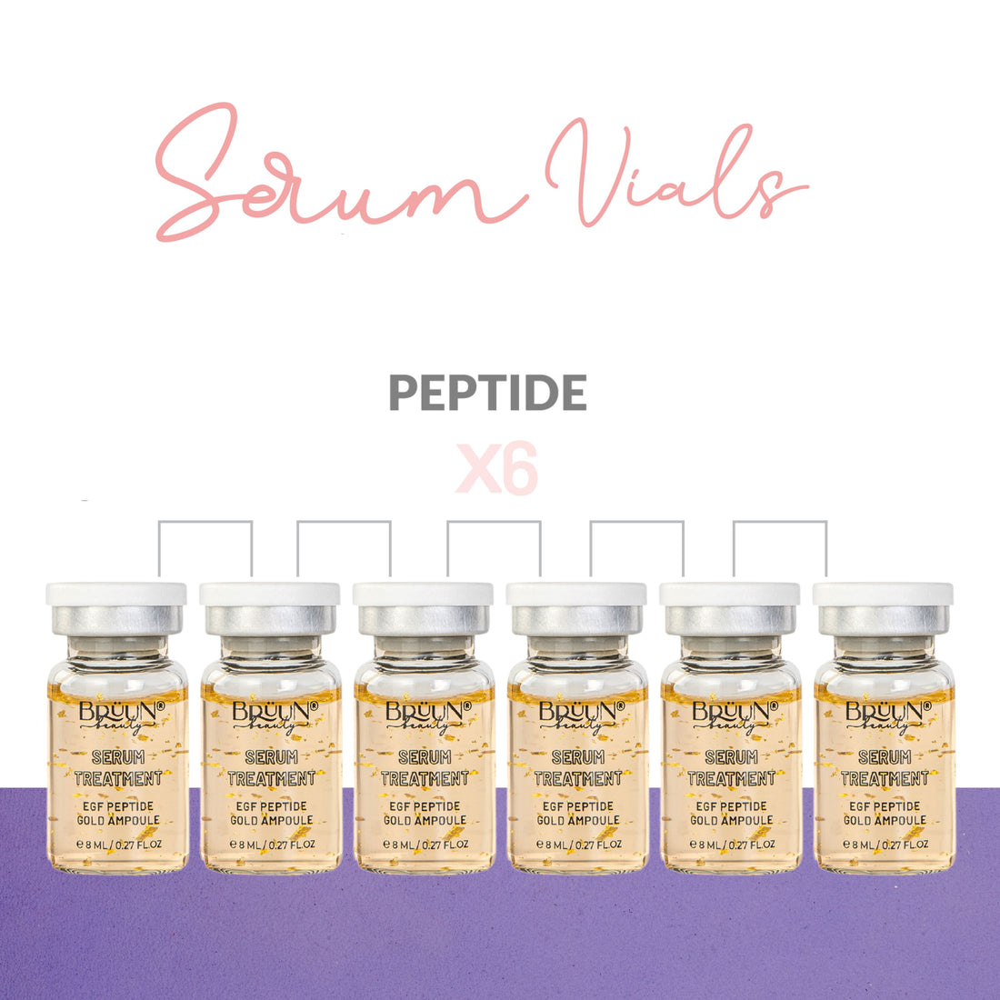 BRÜUN BB Glow Serum Ampoule – A (Pack of 6) EGF Peptide Ampoule for Skin strength and Elasticity – A Skin Care Kit for Spa, School, Estheticians use with Derma Pen for Fresh Look and Natural Beauty Results Bruun Beauty
