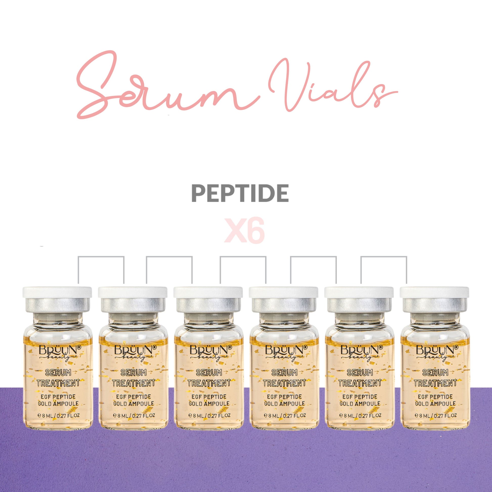 BRÜUN BB Glow Serum Ampoule – A (Pack of 6) EGF Peptide Ampoule for Skin strength and Elasticity – A Skin Care Kit for Spa, School, Estheticians use with Derma Pen for Fresh Look and Natural Beauty Results Bruun Beauty