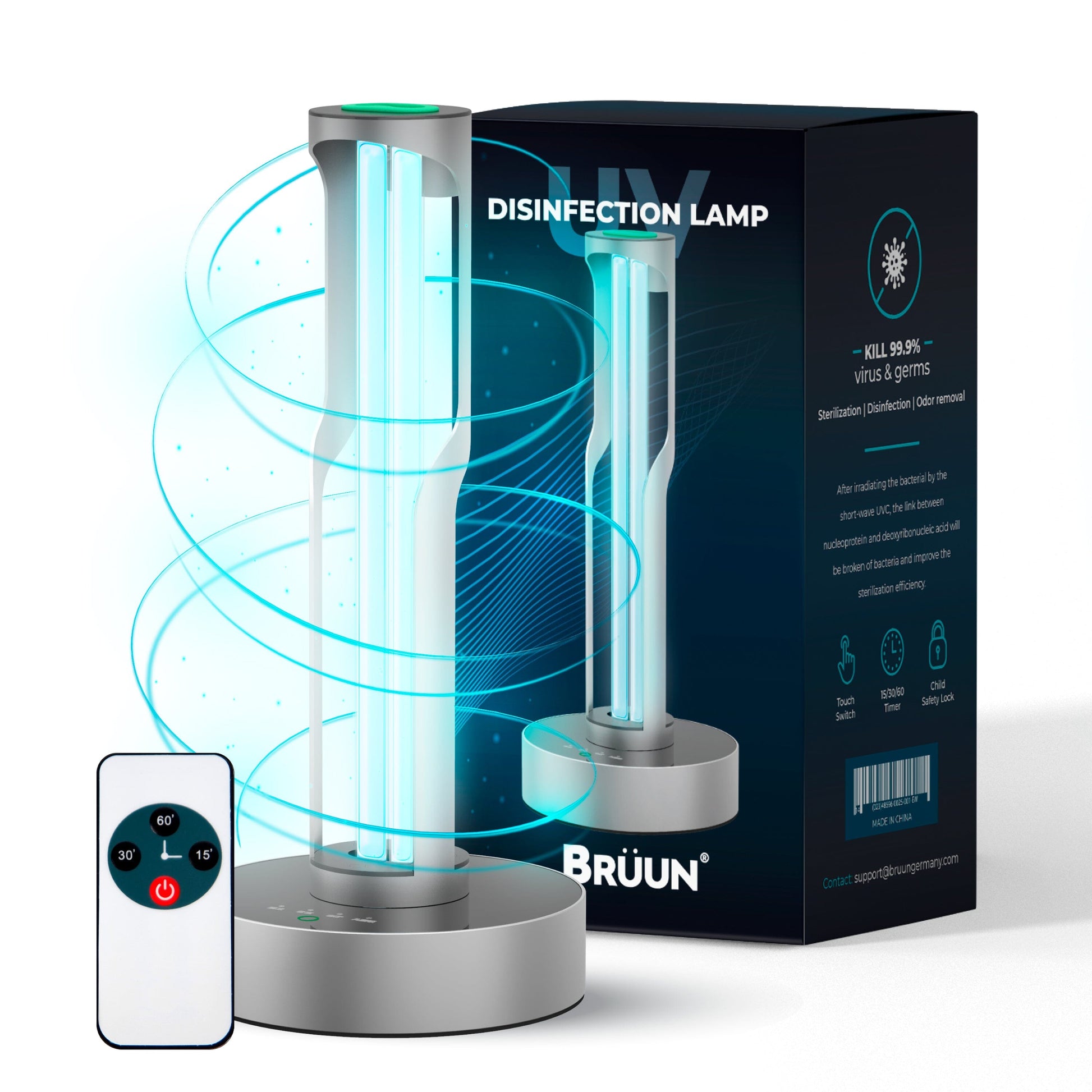 "30% Discount on Open Box" Bruun 36W Disinfection Lamp LED Light Ozone-FREE UVC Light Bruun Beauty