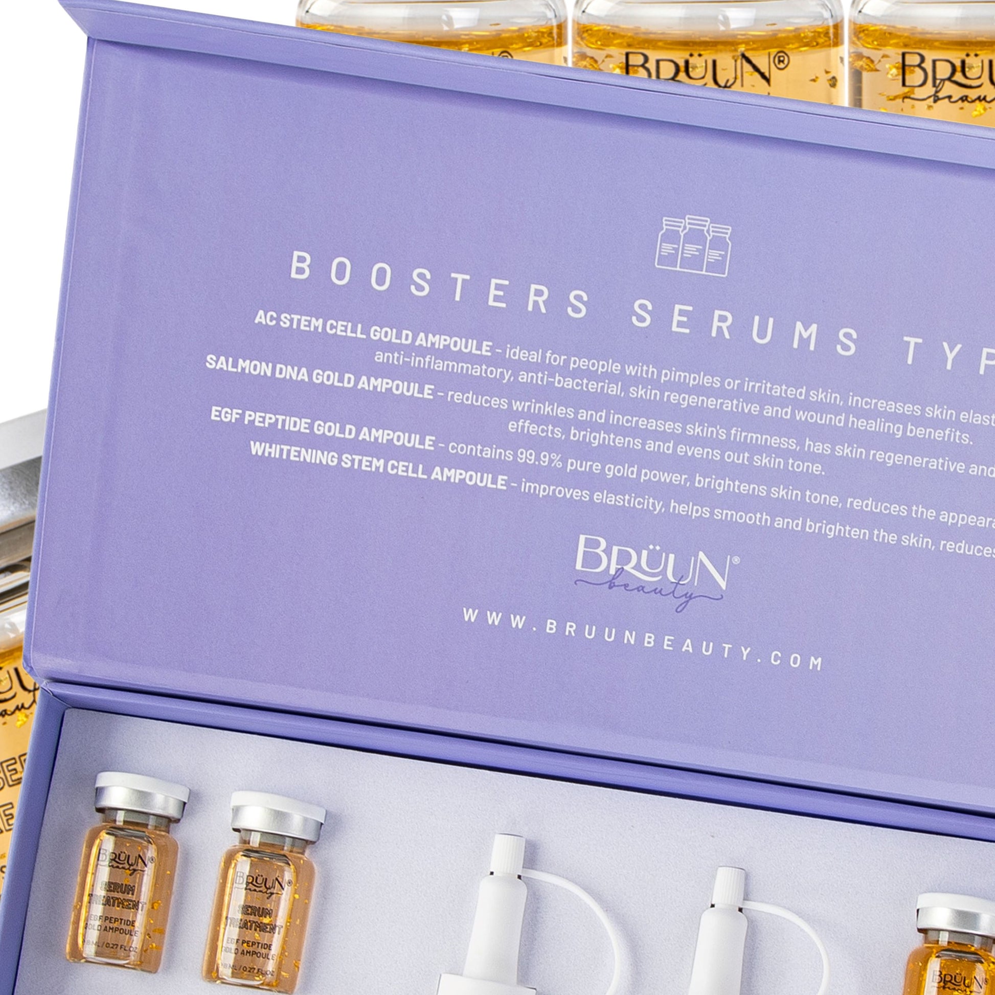 BRÜUN BB Glow Serum Ampoule – A (Pack of 6) EGF Peptide Ampoule for Skin strength and Elasticity – A Skin Care Kit for Spa, School, Estheticians use with Derma Pen for Fresh Look and Natural Beauty Results Bruun Beauty