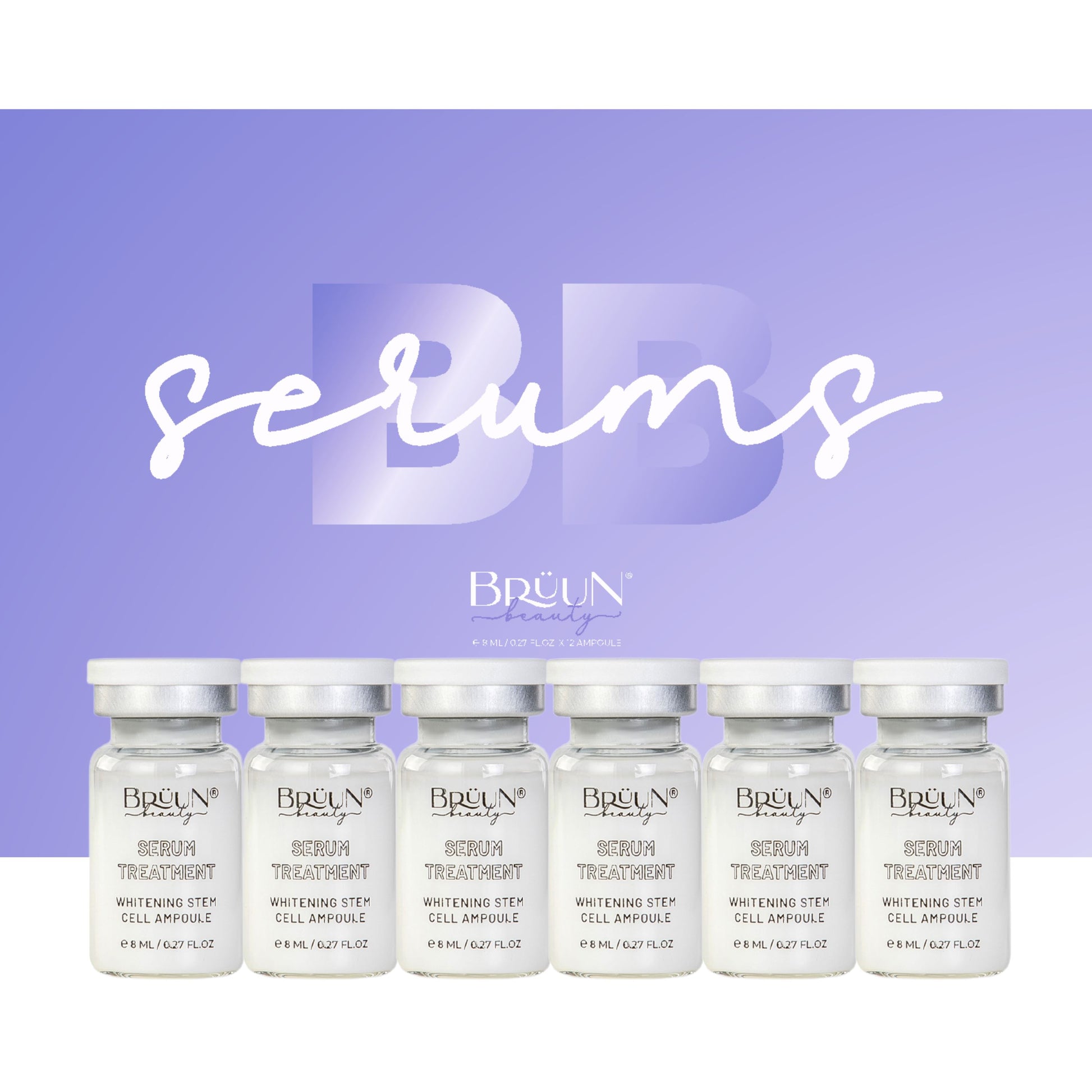 BB Serum Ampoule – A (Pack of 6) Whitening Stem Cell Ampoule for Stronger Lightning Effect Bruun Beauty