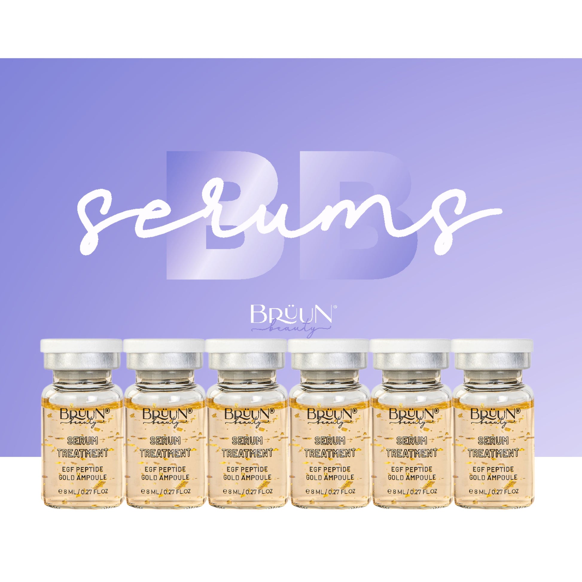 BRÜUN BB Glow Serum Ampoule – A (Pack of 6) EGF Peptide Ampoule for Skin strength and Elasticity – A Skin Care Kit for Spa, School, Estheticians use with Derma Pen for Fresh Look and Natural Beauty Results Bruun Beauty