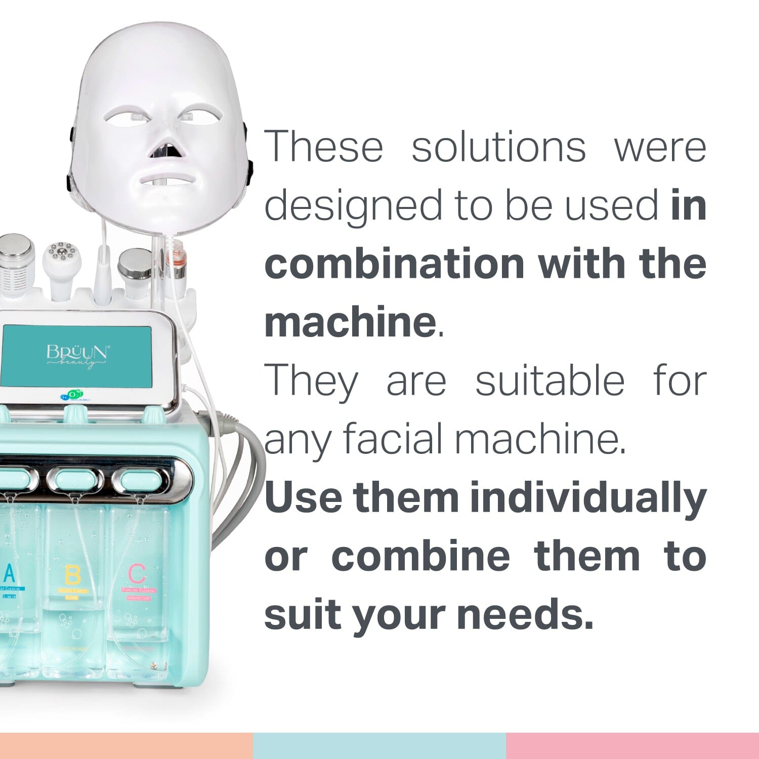 Hydrogen Oxygen Facial Machine Serums – 30ml Aqua Peeling Solution Pack (AS1, SA2, AO3) – Skin Care for Home & Spa Bruun Beauty