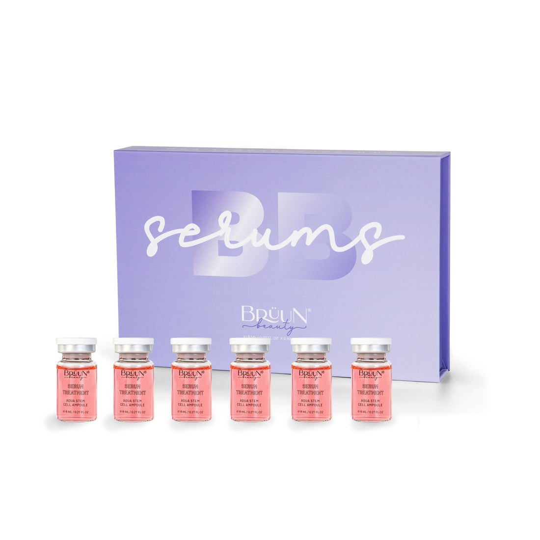 BB Serum Ampule – A (Pack of 6) Aqua Stem cell Ampoule for Moisturizing Dry skin Bruun Beauty