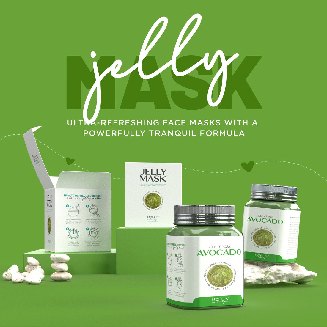 Avocado Jelly Mask Jar Face Care Rubber Mask SH-Avocado Jar Bruun Beauty