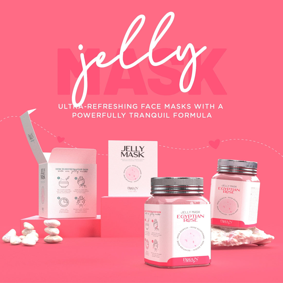 Jelly Mask Egyptian Rose Rubber Face Mask Peel-Off Jar Jar-EgypRose Bruun Beauty