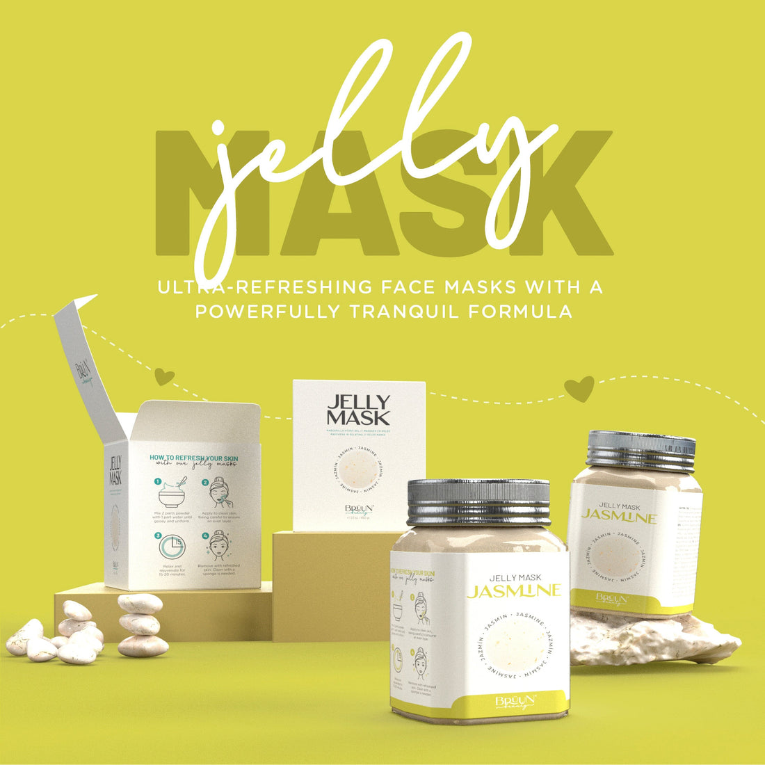 Jelly Mask Jasmine Rubber Face Mask Peel-Off Jar Jar-Jasmine Bruun Beauty