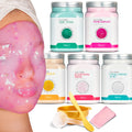 BRÜUN Peel-Off Premium Modeling Rubber Jelly Mask for Face Care- A Bundle of 5 Different Treatment Jars (24k Gold, Egyptian Rose, Pomegranate, Aloe Vera and Hyaluronic) for Body and Skin Care Bruun Beauty
