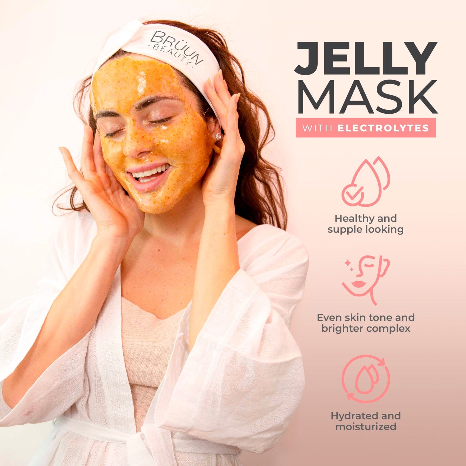 BRÜUN Peel-Off Premium Modeling Rubber Jelly Mask for Face Care- A Bundle of 5 Different Treatment Jars (24k Gold, Egyptian Rose, Pomegranate, Aloe Vera and Hyaluronic) for Body and Skin Care Bruun Beauty