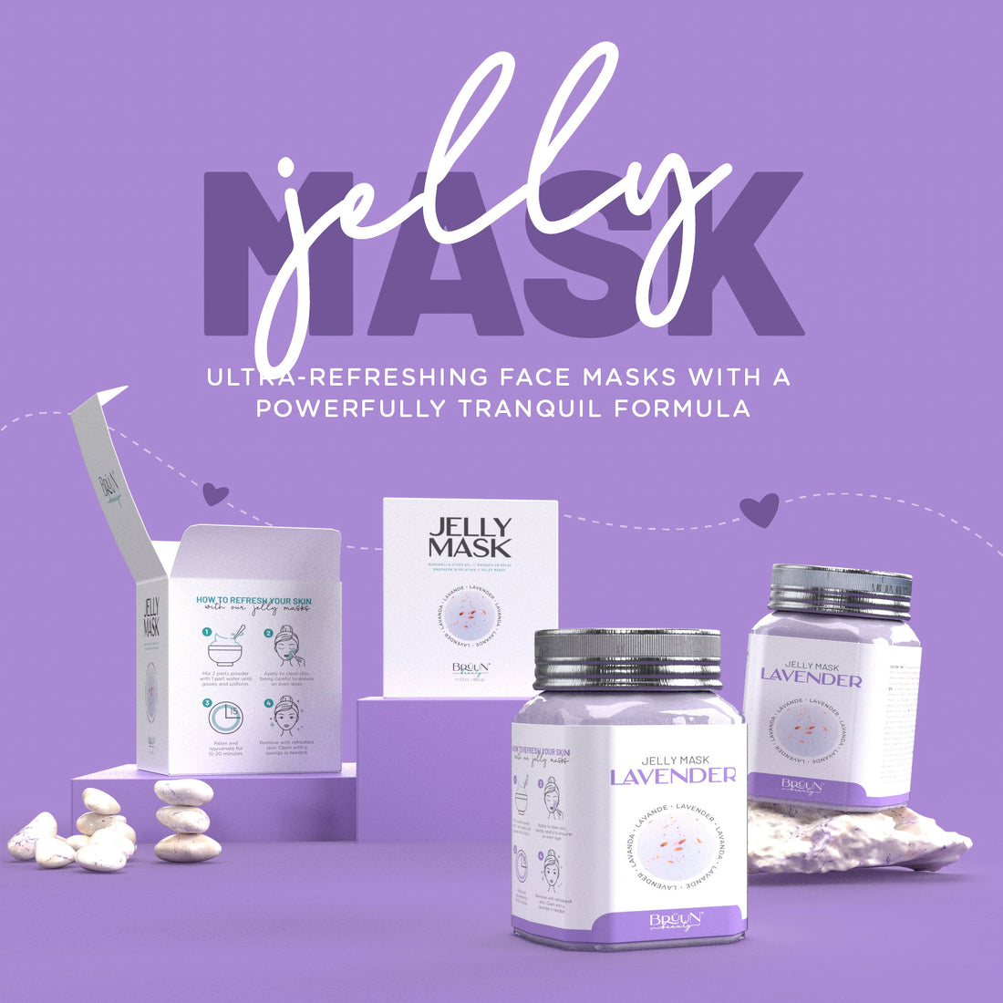 Jelly Mask Lavender Rubber Face Mask Peel-Off Jar JAR-Lavender Bruun Beauty