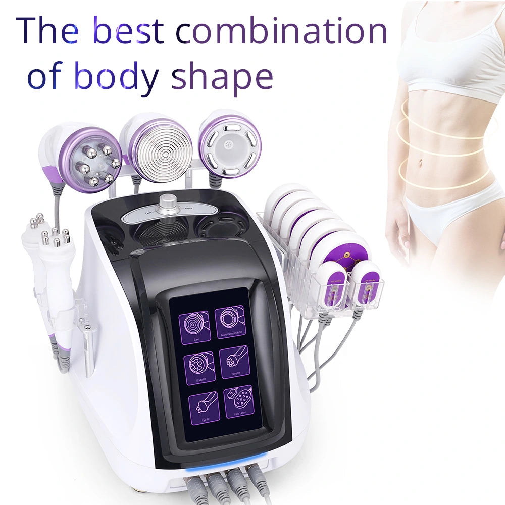 BRÜUN 6 in 1 Ultrasonic Cavitation Machine Lipo Laser Fat Burning Body Sculpting Facial Skin for Home & Beauty Salon Use SH-6 in 1 Lipo Laser Cavitation 2.5 Bruun Beauty