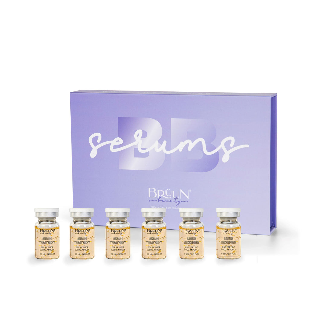BRÜUN BB Glow Serum Ampoule – A (Pack of 6) EGF Peptide Ampoule for Skin strength and Elasticity – A Skin Care Kit for Spa, School, Estheticians use with Derma Pen for Fresh Look and Natural Beauty Results Bruun Beauty
