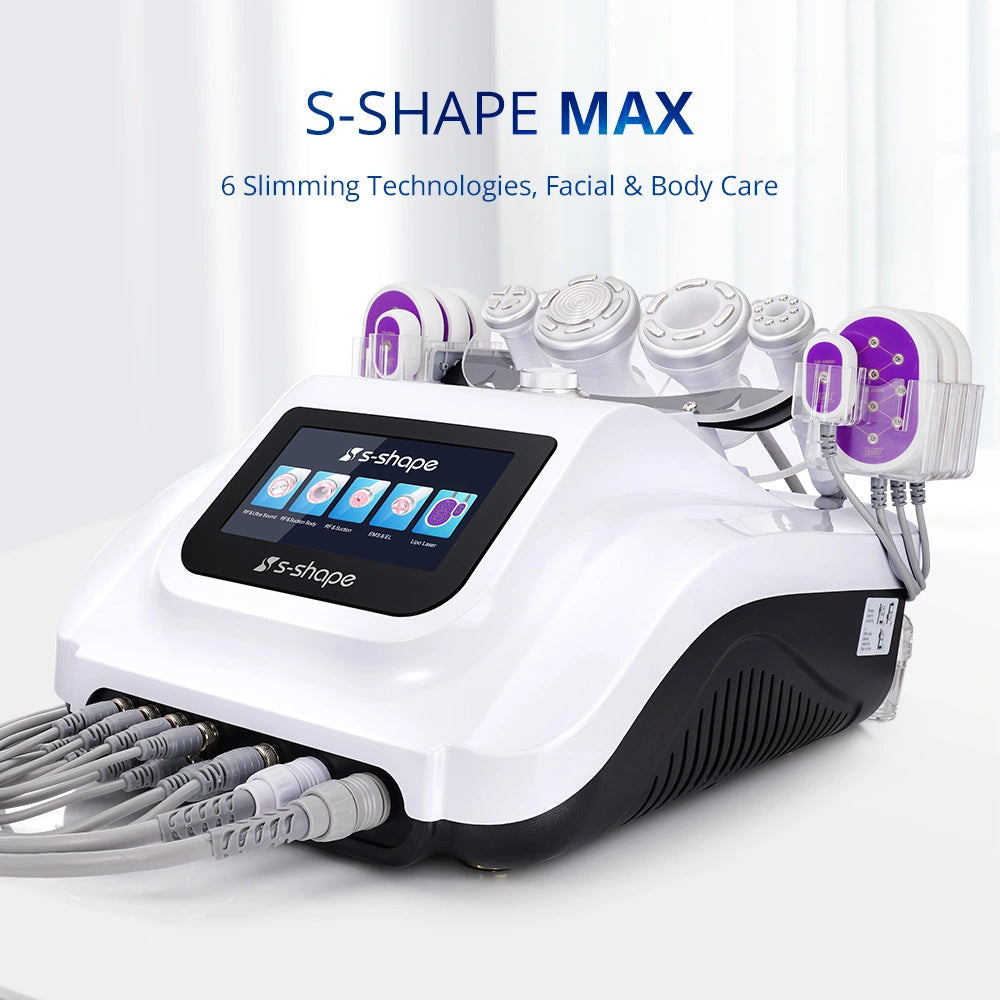 BRĆUN S Shape 6 IN1 30K Cavitation Lipo Laser Slimming Body Sculpting Facial Anti-Aging Skin Tightening Machine for Home & Beauty Salon Use Bruun Beauty
