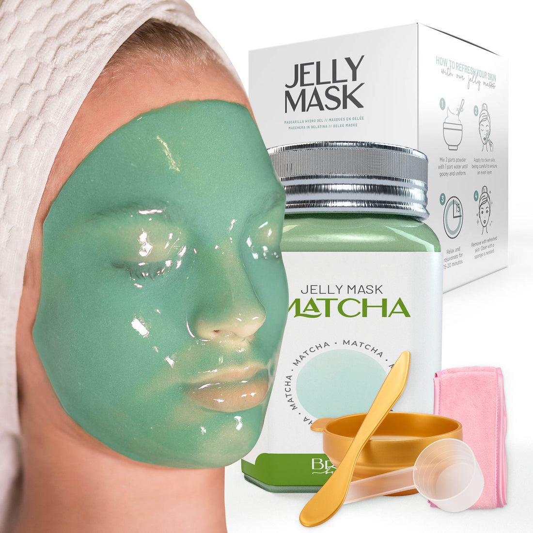 Jelly Mask Matcha Rubber Face Mask Peel-Off Jar JAR-MATCHA Bruun Beauty