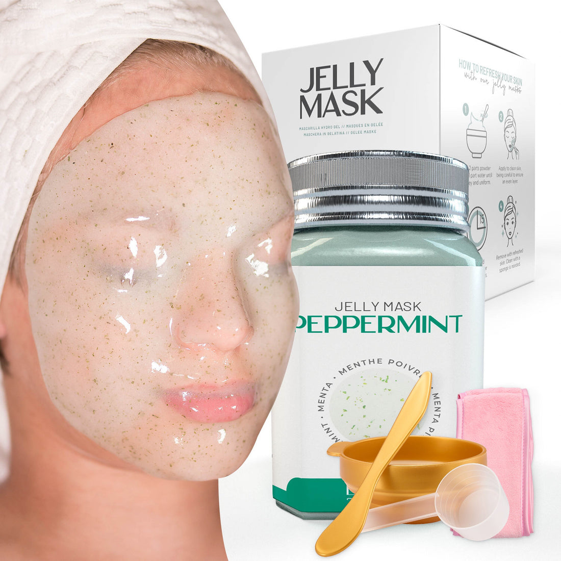 Jelly Mask Peppermint Rubber Face Mask Peel-Off Jar Jar-Pepermint Bruun Beauty
