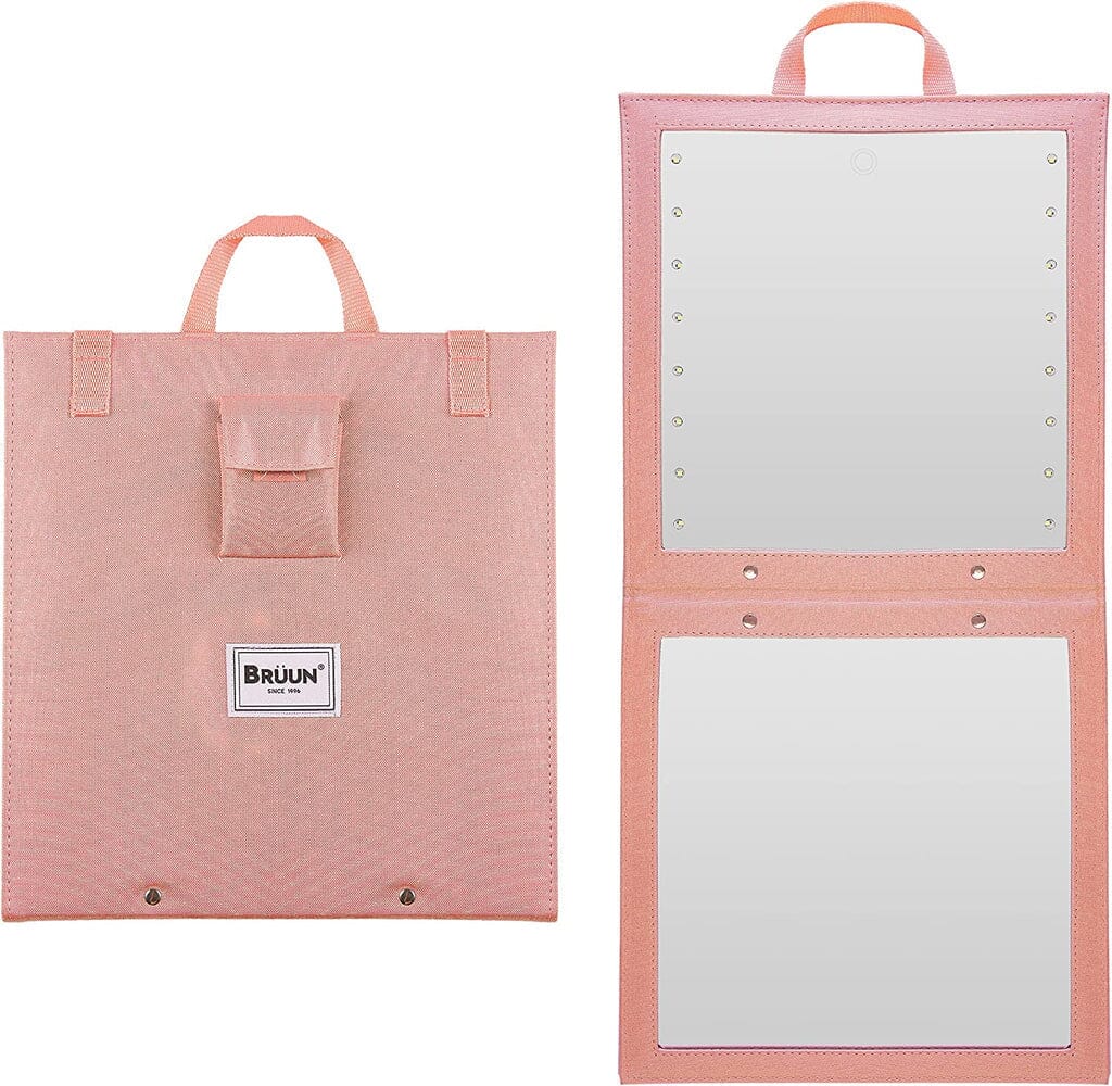 Backstage Hanging Mirror for Dance Bag with Dimmable LED Lights for Focused Glow with Touch Sensitive Power Button Bruun Beauty Purple 25" X 11.4" inhces