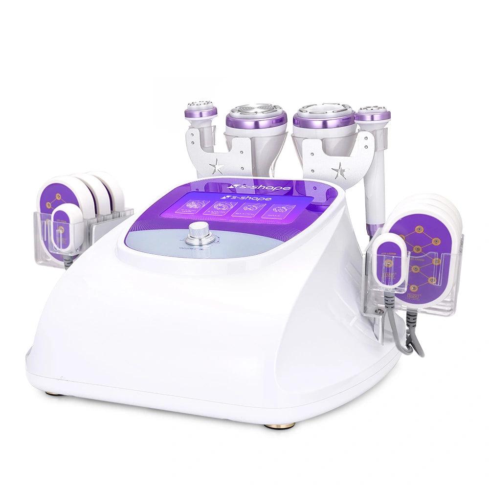 BRÜUN Pro S Shape 6 in 1 Cavitation Machine with Lipo Laser Pads Body Sculpting Facial Anti-Aging Skin Tightening for Startup Beauty Salons & Home Use Bruun Beauty