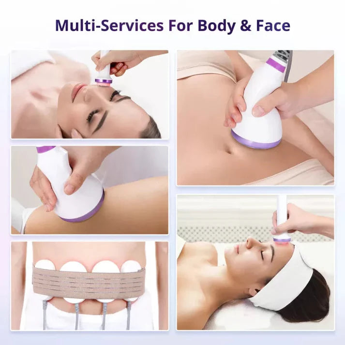BRÜUN Pro S Shape 6 in 1 Cavitation Machine with Lipo Laser Pads Body Sculpting Facial Anti-Aging Skin Tightening for Startup Beauty Salons & Home Use Bruun Beauty