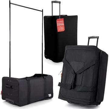 "Limited time Discount on Open Box" A 29" Large Duffel Dance Bags with included Protective Cover | Rolling Carrier for Travel – Specially Designed to Hang Clothes Bruun Beauty Black