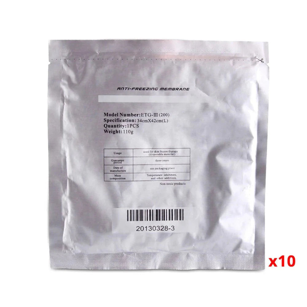 BRÜUN 10 Pcs Antifreeze Membranes (34cm x 42cm) for Body Fat Freezing Treatments Bruun Beauty