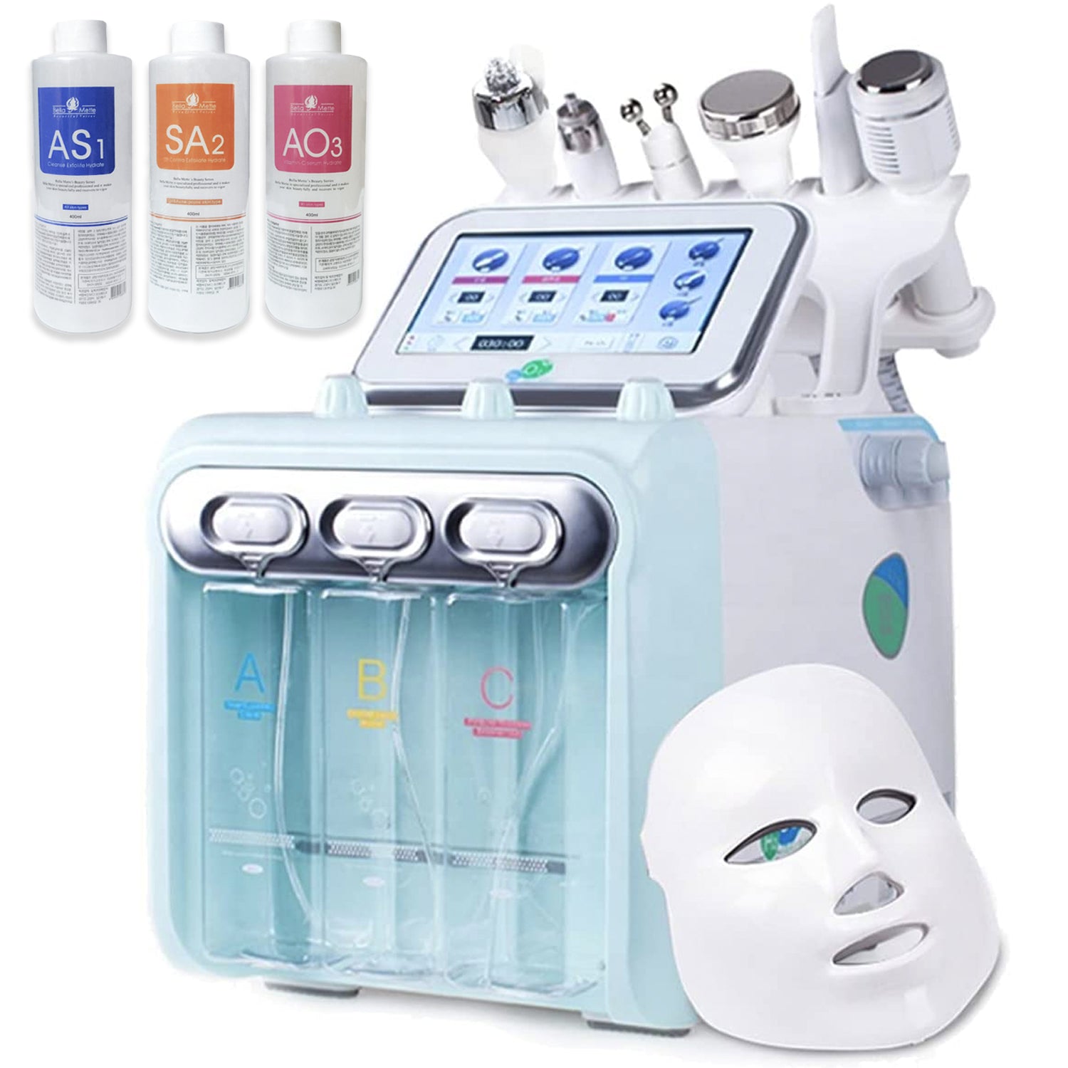 BRÜUN Oxygen Machine 7 in 1 Hydra Dermabrasion Face Care Hydrogen-Oxygen Device Small Bubbles Aqua Peeling for Skin Moisturizing for Spa and Beauty Salon