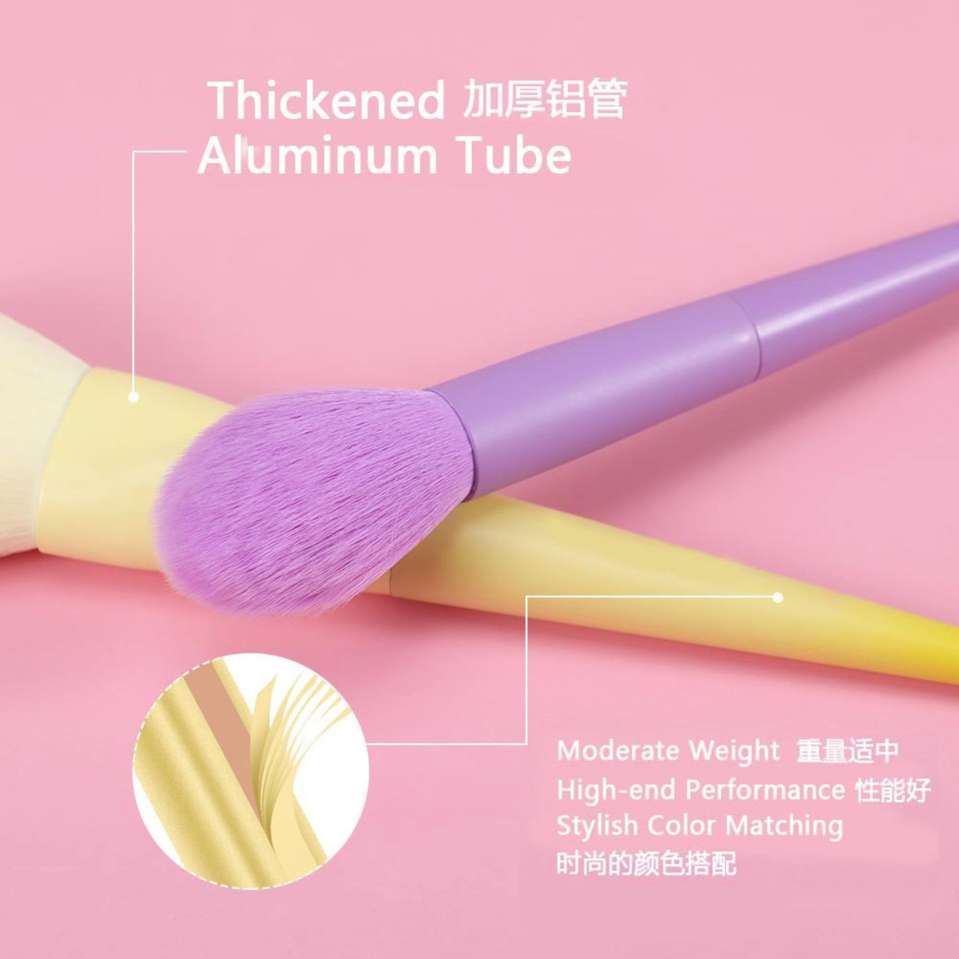 BRÜUN Makeup Brushes Set- A (17 Pcs) Premium Quality Synthetic and Colorful Brushes Kit with Purple Top and Blue Bottom Sponges for Blush Concealers, Blending Face Powder and Eyeshadow Makeup Bruun Beauty