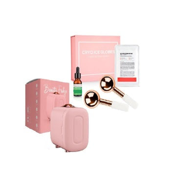 Mini 5L Beauty Fridge for Beauty Products + Cryo Ice Globes for Facial (Set of 2) (Golden) SH-Fridge + Ice Globes (Golden) Avery Rose Beauty
