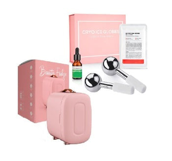Mini 5L Beauty Fridge for Beauty Products + Cryo Ice Globes for Facial (Set of 2) (Silver) SH-Fridge + Ice Globes (Silver) Avery Rose Beauty
