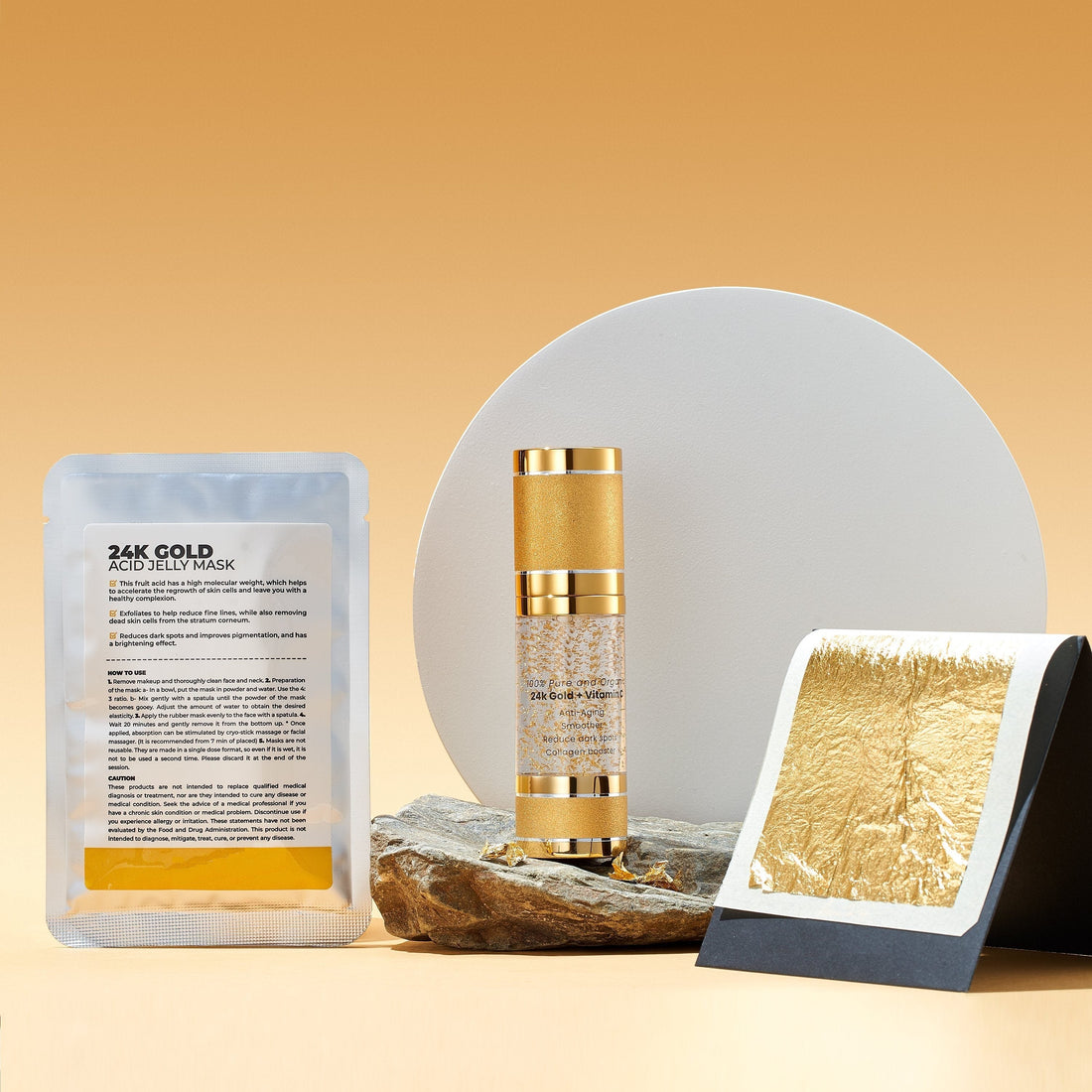 24K Treatment Gold Leaf Face Mask – Pure Gold Foil Sheet Premium Facial Mask SH-24K Pure Gold Mask Bruun By Avery