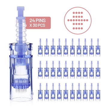 Dr. Pen 24 Pin Needle Replacement Cartridges Pack of 30 Pcs –Compatible with Dr pen A6, E30, N2, M7, M5 and mym SH-24 Pin Needles Cartridges Avery Rose Beauty