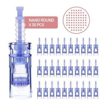Dr. Pen Nano Round Needle Replacement Cartridges Pack of 30 Pcs – Compatible with Dr pen A6, E30, N2, M7, M5 and mym SH-Nano Round Needles Cartridges Avery Rose Beauty