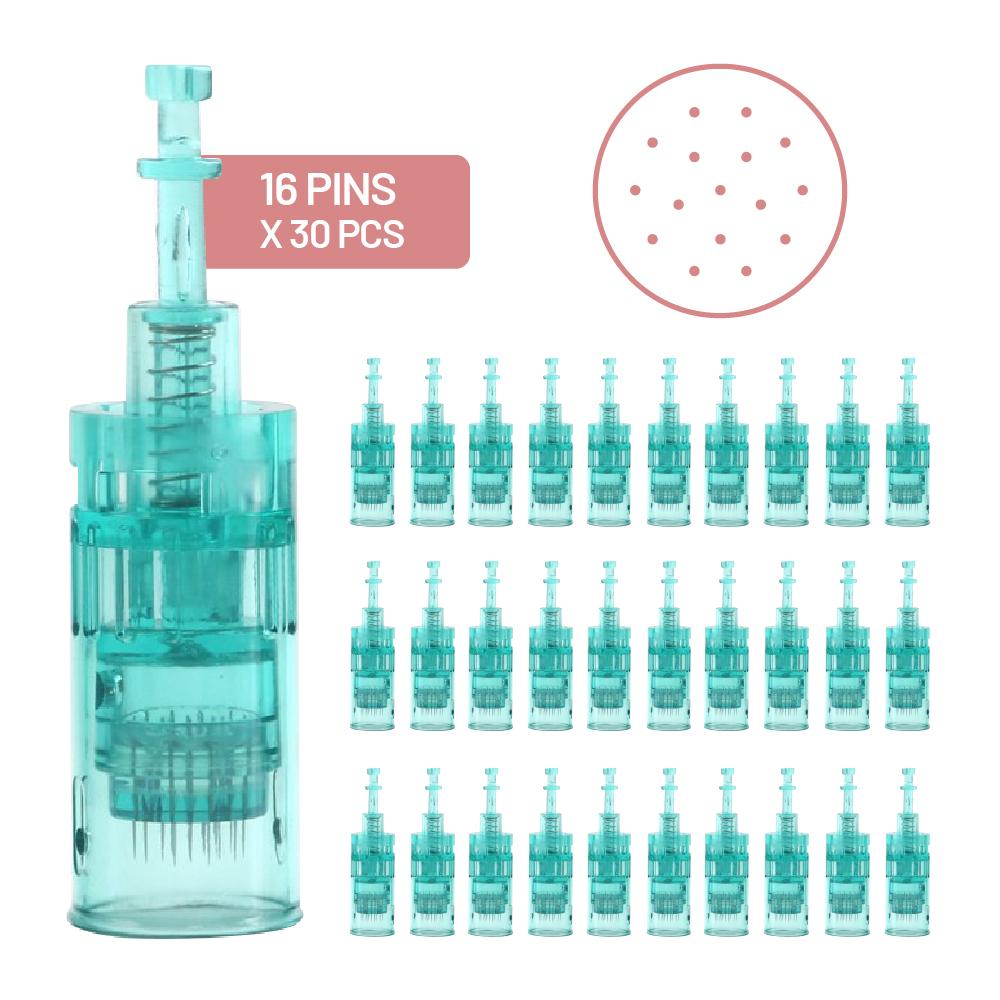 Dr. Pen Needle Replacement Cartridges Pack of 30 Pcs (30 X 16 Pins) - Compatible with Dr pen A6s Ultima SH-A6s- 16 Pins Cartridges Avery Rose Beauty