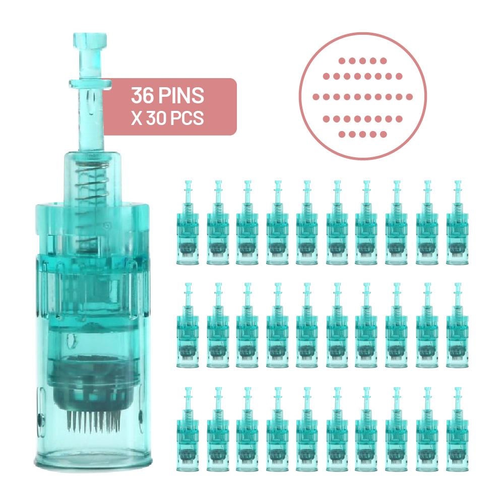 Dr. Pen Needle Replacement Cartridges Pack of 30 Pcs (30 X 36 Pins) - Compatible with Dr pen A6s Ultima SH-A6s-36 Pins Cartridges Avery Rose Beauty