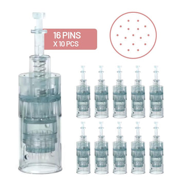 Dr. Pen Needle Replacement Cartridges Pack of 10 Pcs (10 X 16 Pins) – Compatible with Dr pen Ultima M8 Avery Rose Beauty