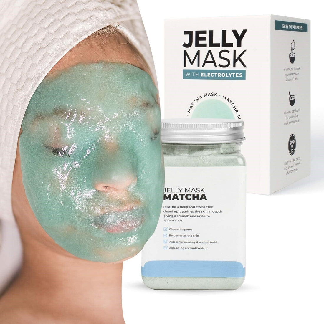 "30% Discount on Open Box" Jelly Mask Matcha 17Oz Rubber Face Mask Peel-Off Jar JAR-MATCHA Bruun Beauty 