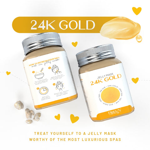 Jelly Mask 24K Gold Rubber Face Mask Peel-Off Jar Jar-24KGold Bruun Beauty 