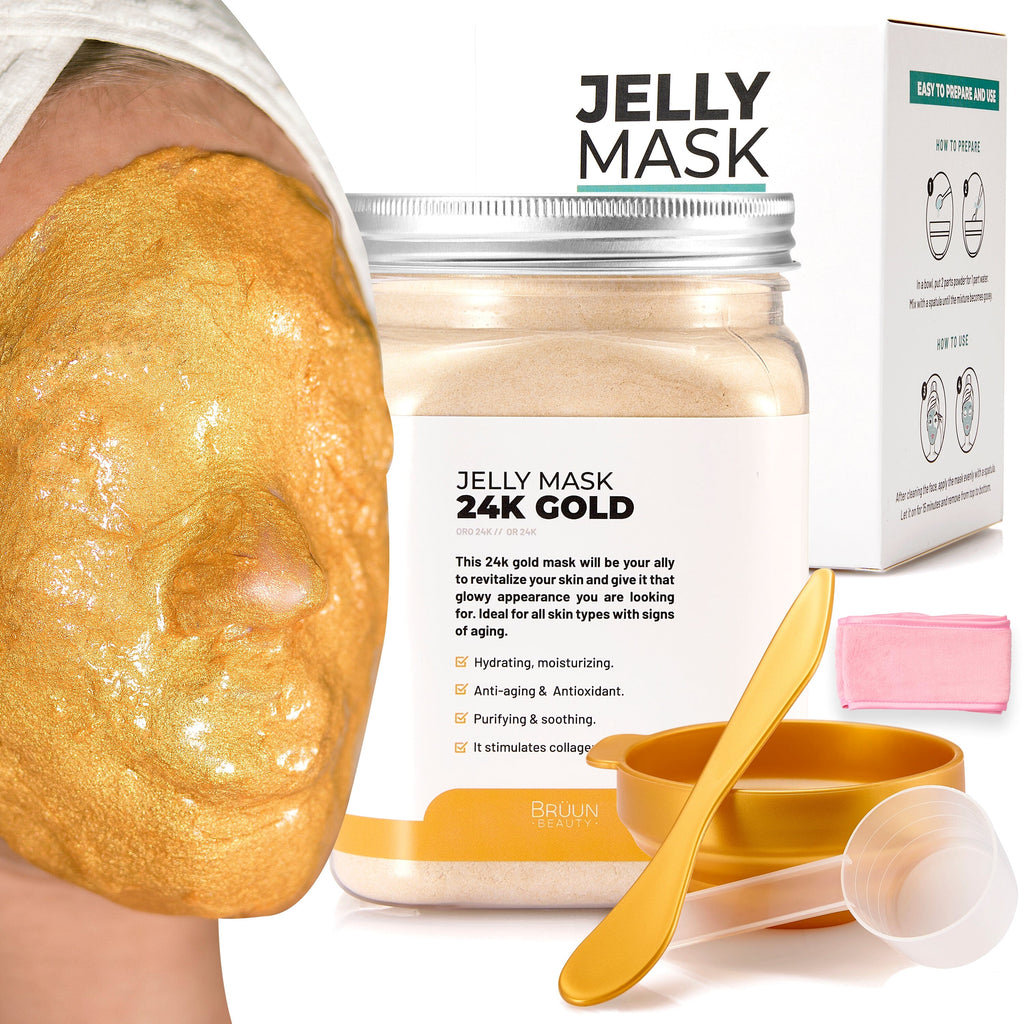 Jelly Mask 24K Gold Rubber Face Mask Peel-Off Jar Jar-24KGold Bruun Beauty 