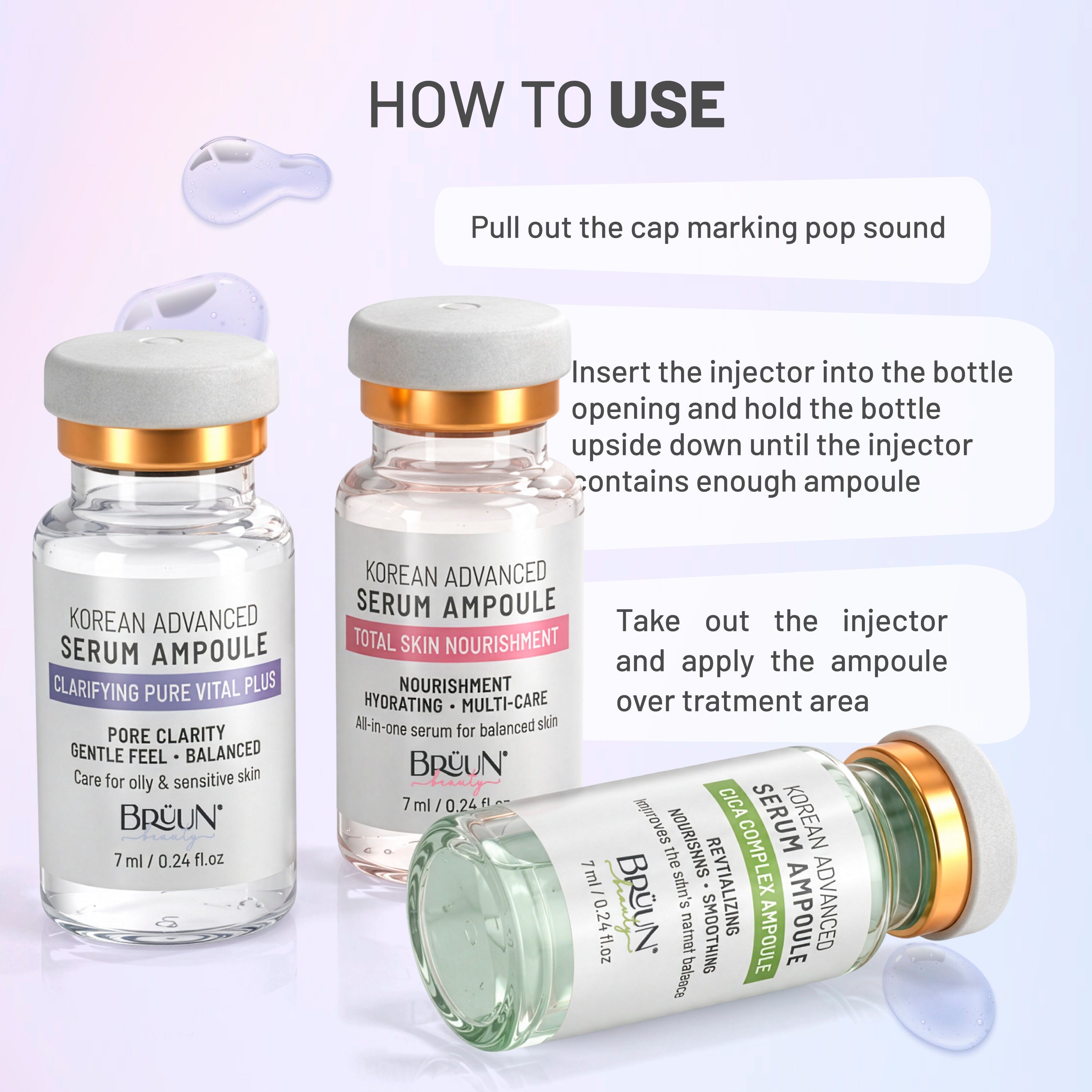 Advanced Korean Microneedling Serum Kit – 8pcs Stem Cell, Salmon DNA, Peptide & Hyaluronic Acid Booster Micro Infusion Set Bruun Beauty 