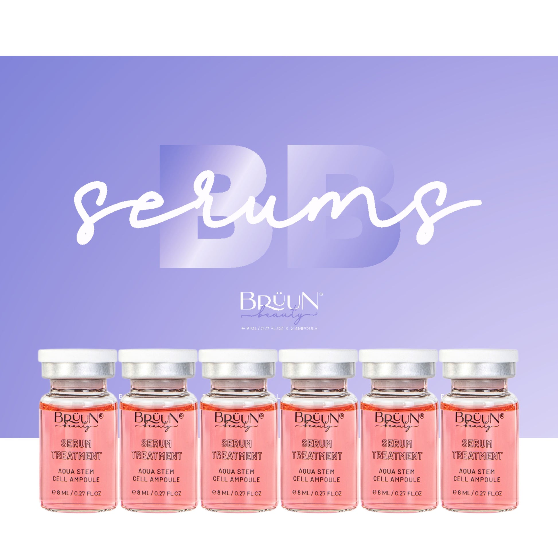 BB Serum Ampule – A (Pack of 6) Aqua Stem cell Ampoule for Moisturizing Dry skin Bruun Beauty 