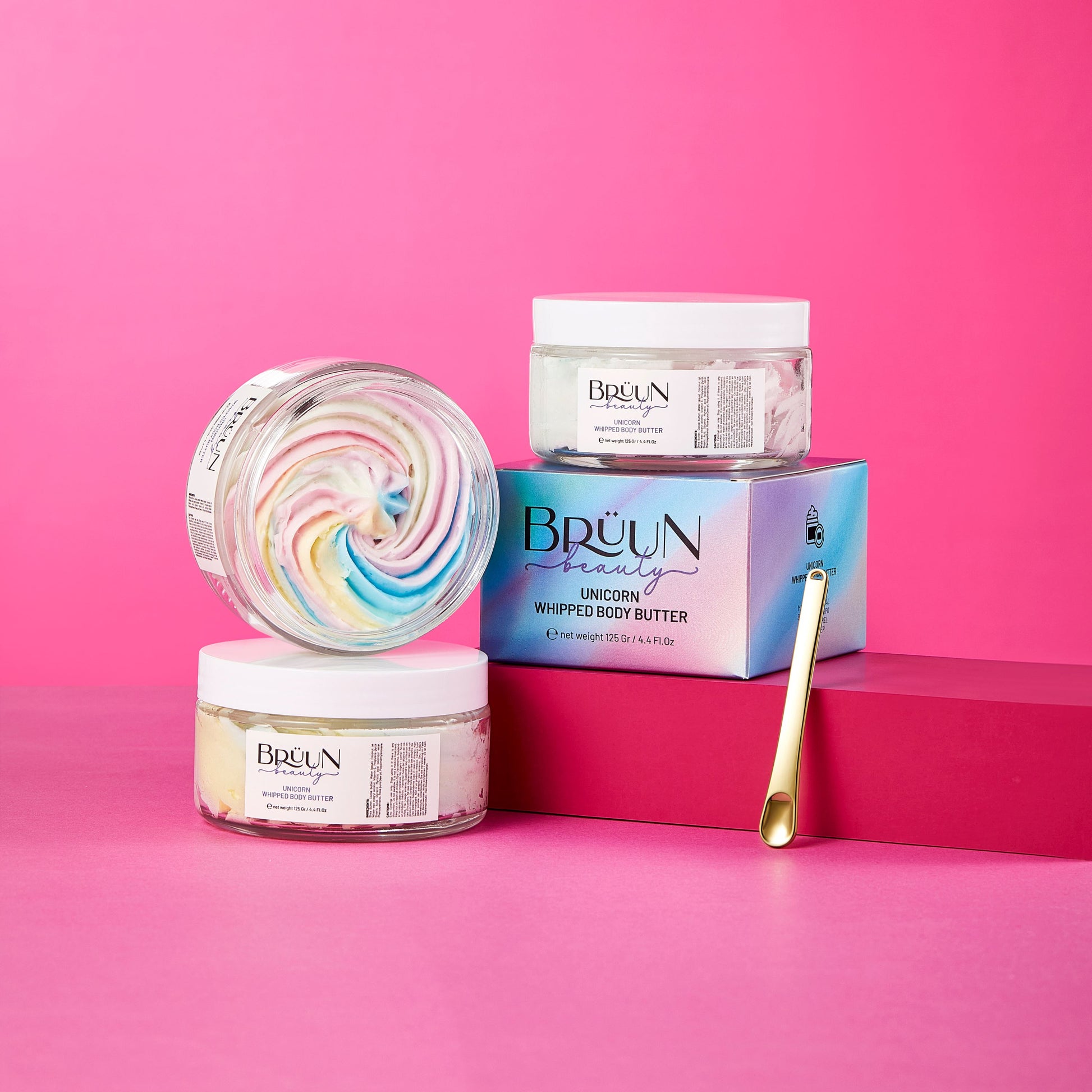 Unicorn Whipped Body Butter Cream – A 6 oz Organic Shea Butter Jar for Face & Body Skin Care with Jojoba Oil Bruun Beauty 