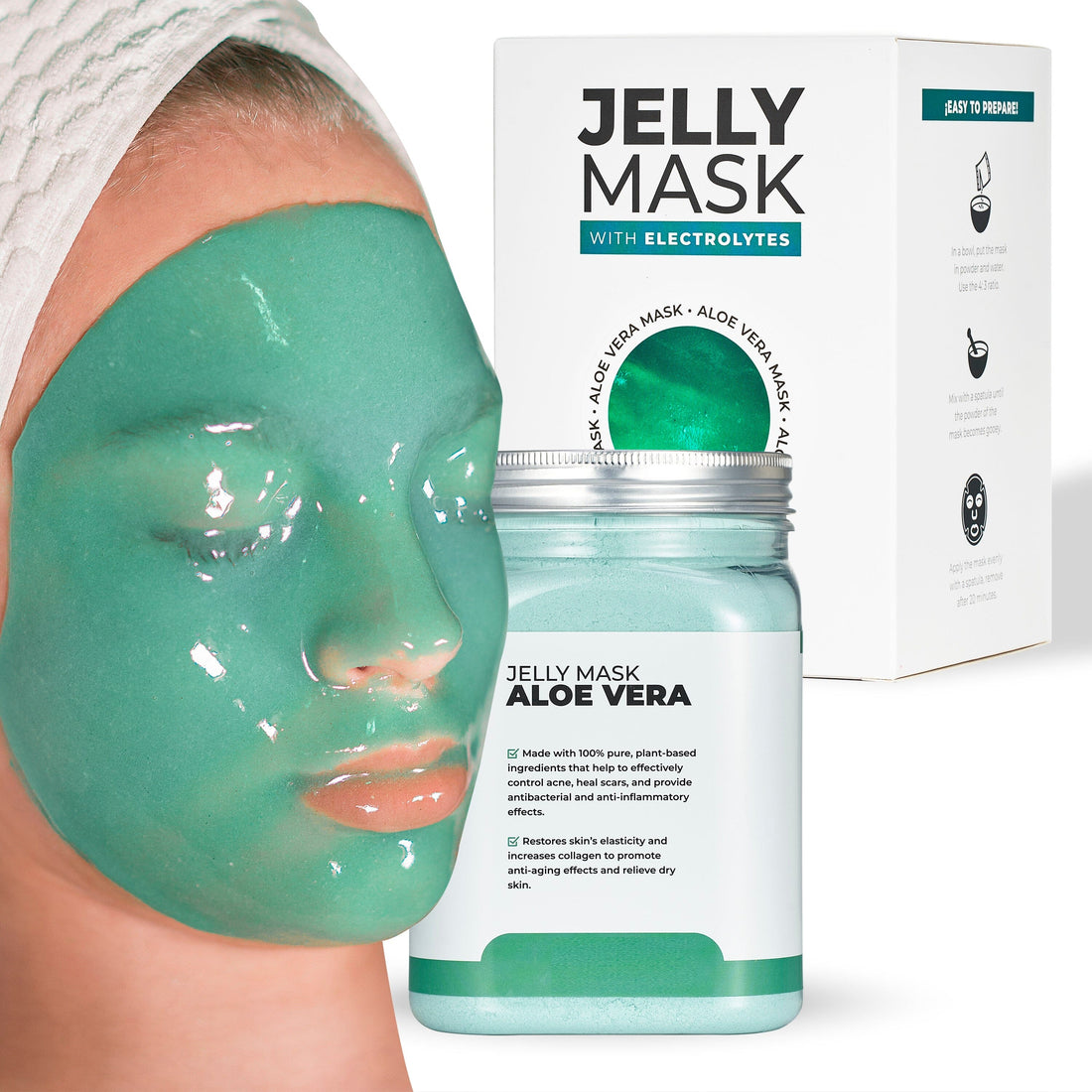 "30% Discount on Open Box" Aloe Vera Jelly Mask Jar Face Care Rubber Mask SH-Aloe Vera Jar Bruun Beauty 