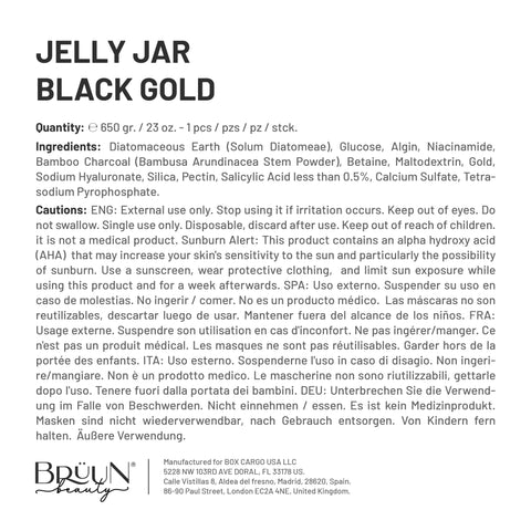 Black Gold Salicylic AC BHA Jelly Mask Jar Face Care Rubber Mask SH-Black Gold Salicylic AC Jar Bruun Beauty 