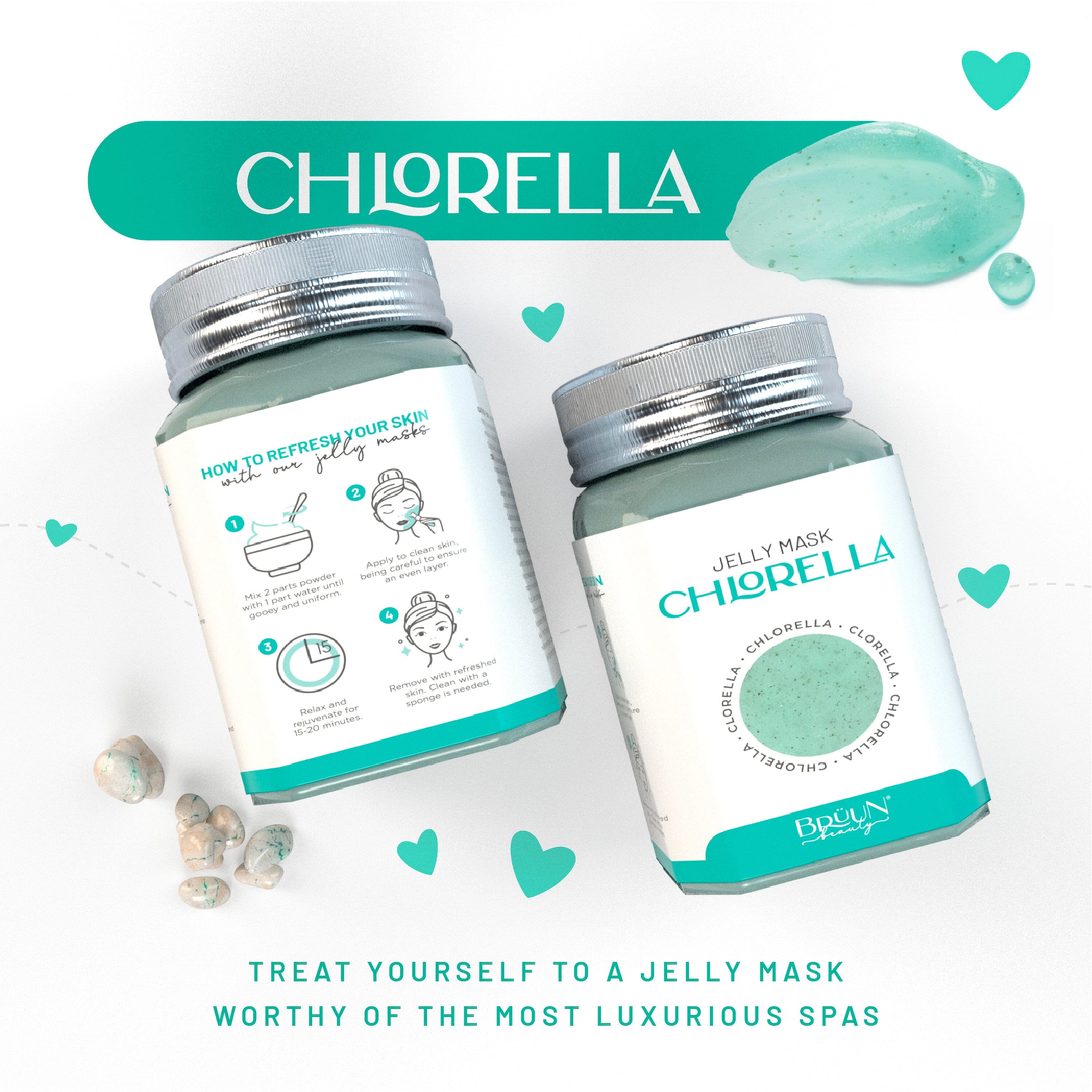 Peel-Off Chlorella Jelly Mask Jar Face Care Rubber Mask SH-Chlorella Jar Bruun Beauty 