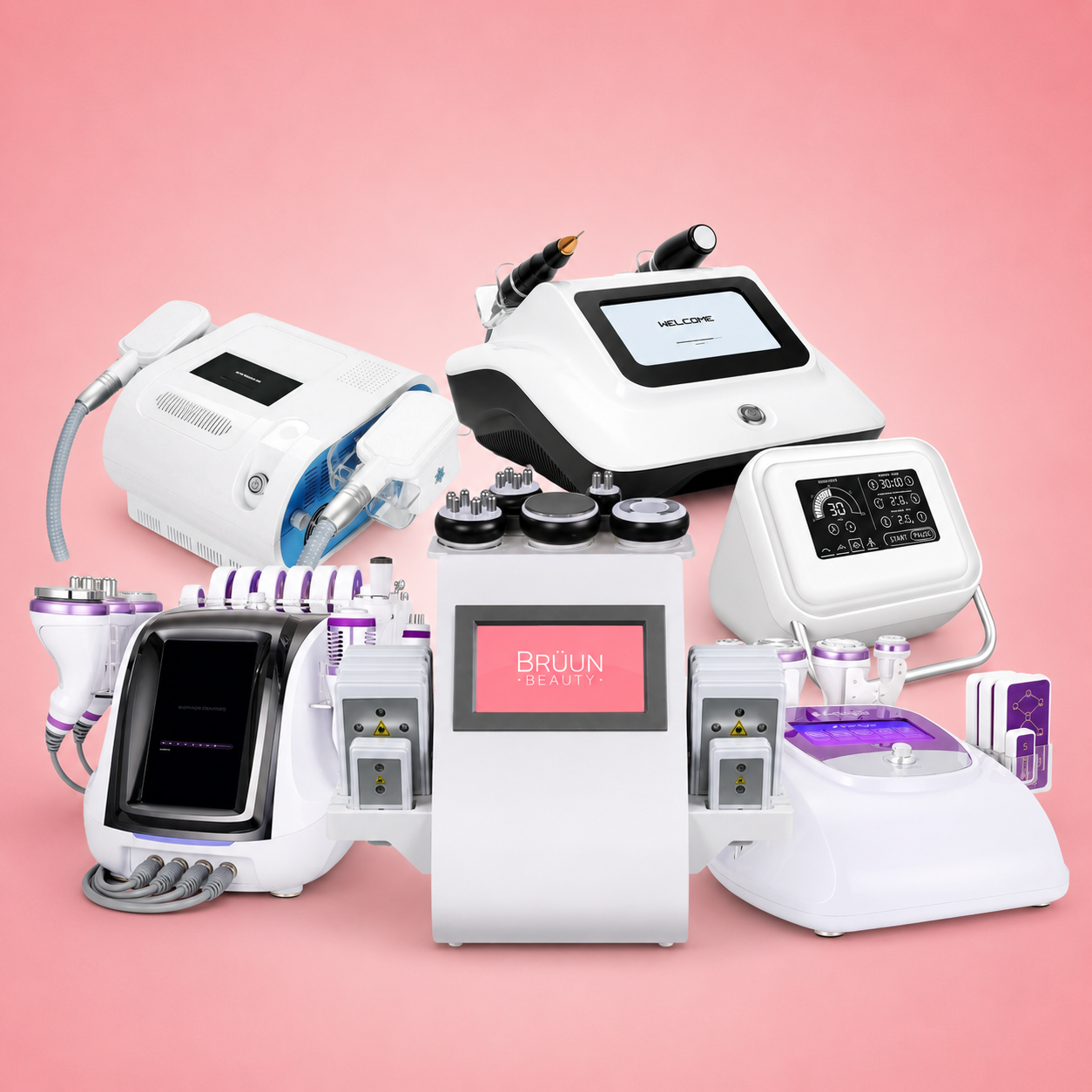 BRÜUN 6 in 1 Cavitation Machine Body Sculpting Laser Lipo Ultrasound for Body Fat Removal for Beauty Salon & Spa Equipment SH-Massager Machine Bruun Beauty 