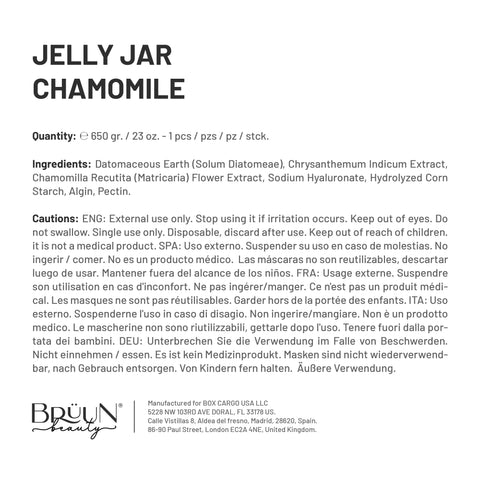 Jelly Mask Chamomile Rubber Face Mask Peel-Off Jar Jar-Chamomile Bruun Beauty 