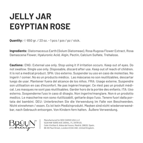 Jelly Mask Egyptian Rose Rubber Face Mask Peel-Off Jar Jar-EgypRose Bruun Beauty 