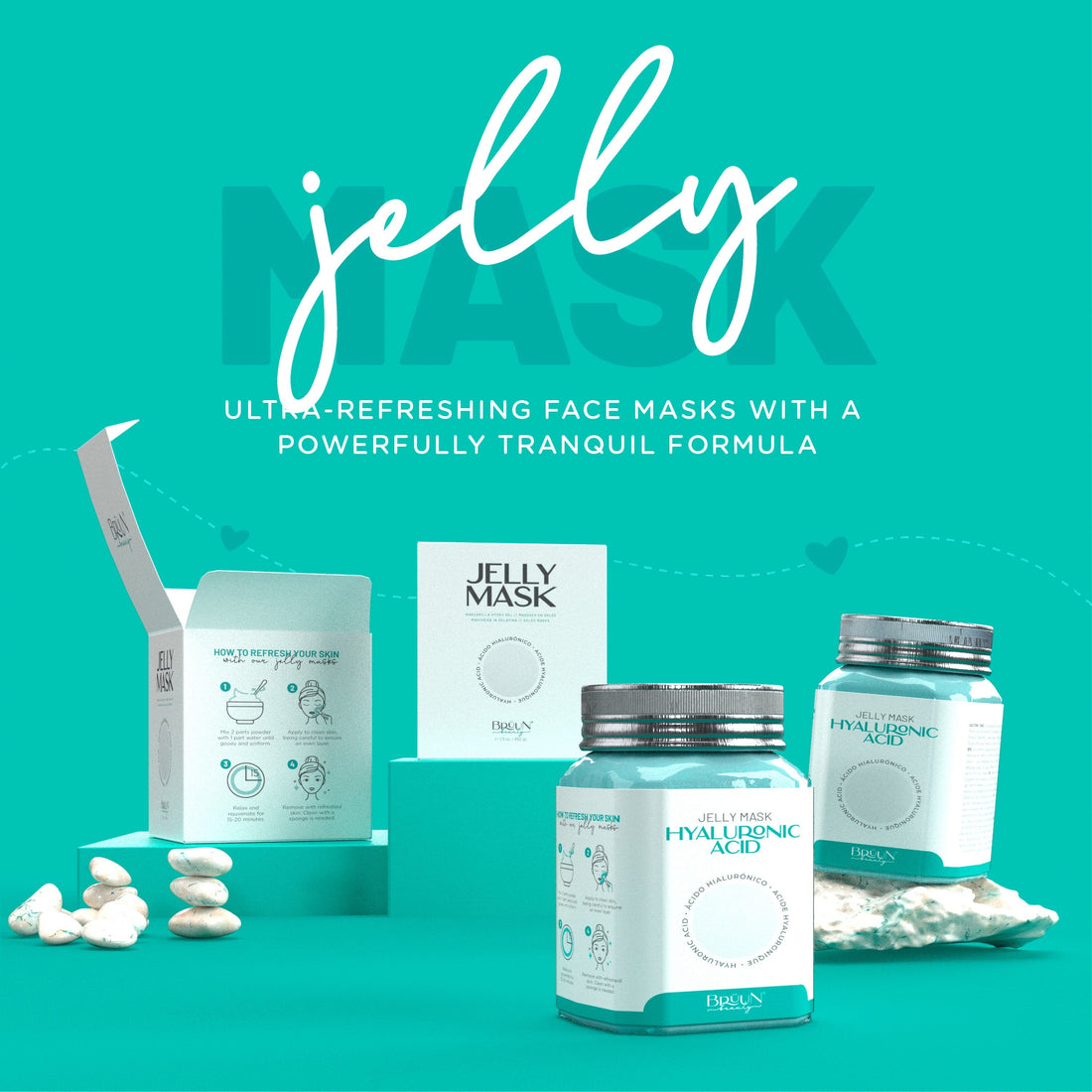 Jelly Mask Hyaluronic Acid Rubber Face Mask Peel-Off Jar Jar-Hyaluronic Bruun Beauty 