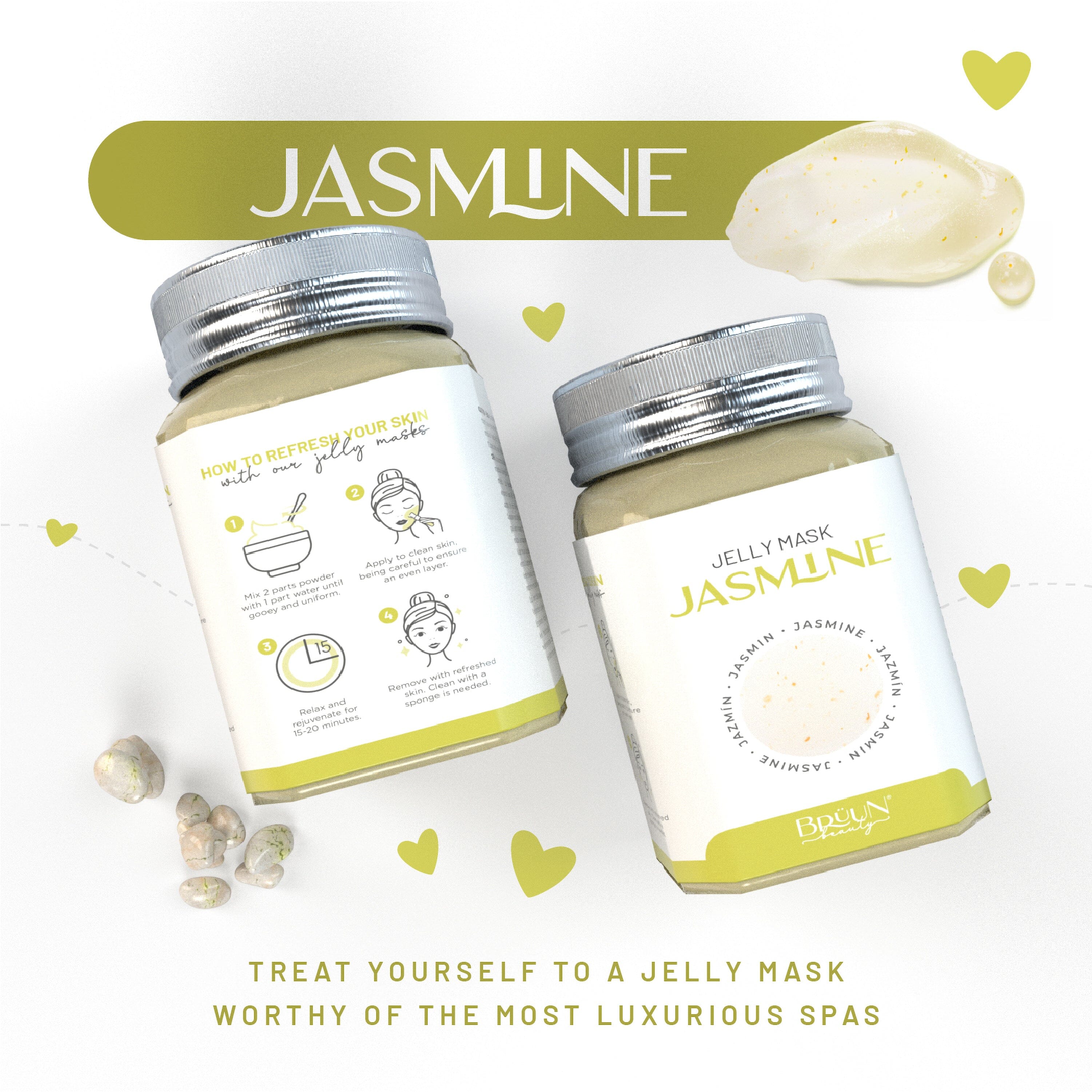 Jelly Mask Jasmine Rubber Face Mask Peel-Off Jar Jar-Jasmine Bruun Beauty 