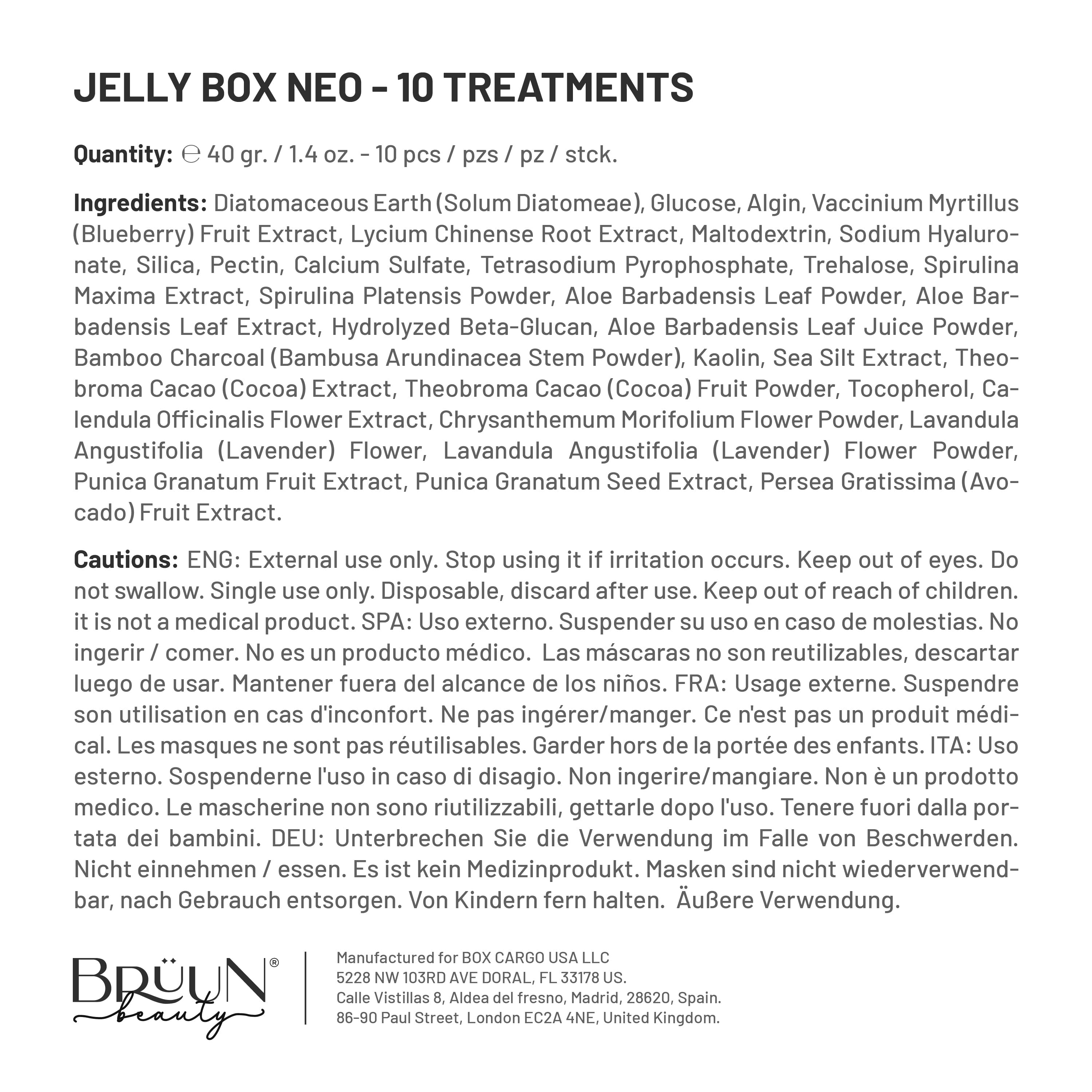 Jelly Mask Neo Premium Kit 10 pcs Hydro Face Mask SH-Jelly Mask NEO Bruun Beauty 